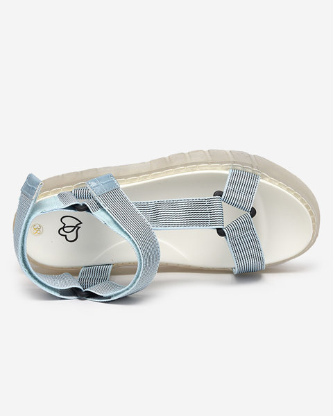 Modré dámske sandále na suchý zips Cinore - Obuv