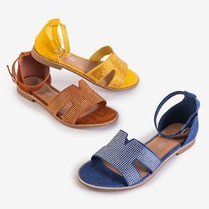Modré dámske sandále so zirkónmi Motilya - Obuv