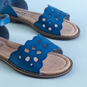 Modré detské sandále s výrezmi Malita - Obuv