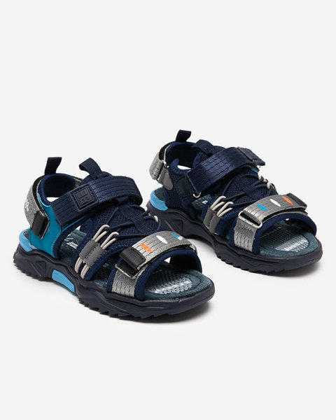 Námornícke modré detské sandále na suchý zips Meteris - Obuv