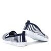 Navy blue slip - on striped Erela - Footwear