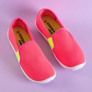 Neónové ružové dámske tkané tenisky navliekajú na obuv Molara - obuv