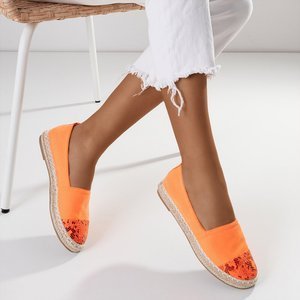 Neonovo oranžové dámske espadrilky so zvieracím vzorom Lenda - Topánky