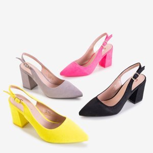 Neonovo žlté dámske sandále na vysokom podpätku Dolores - obuv