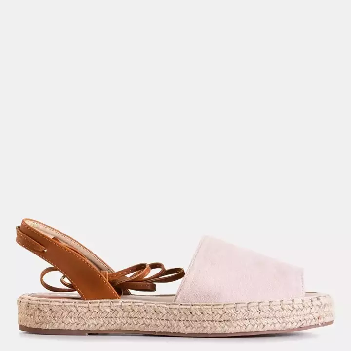 OUTLET Béžové a ružové dámske viazané sandále Blisis - Obuv