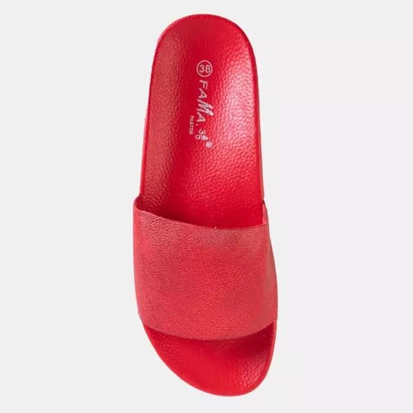 OUTLET Červené sandále na platforme s kovovým pásikom Wenda - Footwear
