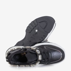 OUTLET Čierna dámska športová obuv so zirkónmi Frewan - Obuv