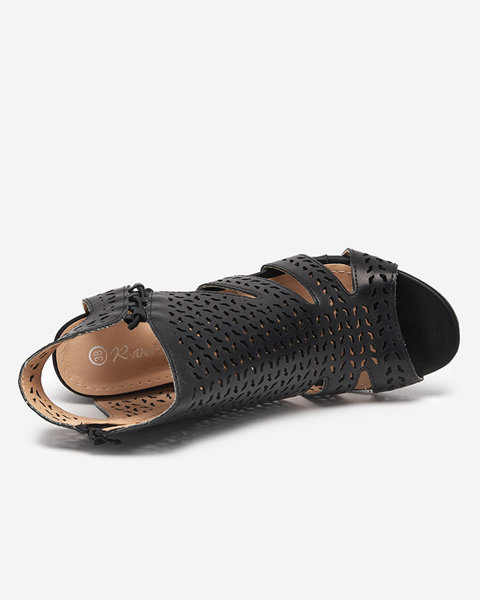 OUTLET Čierne dámske ažúrové sandále Mofera - Obuv