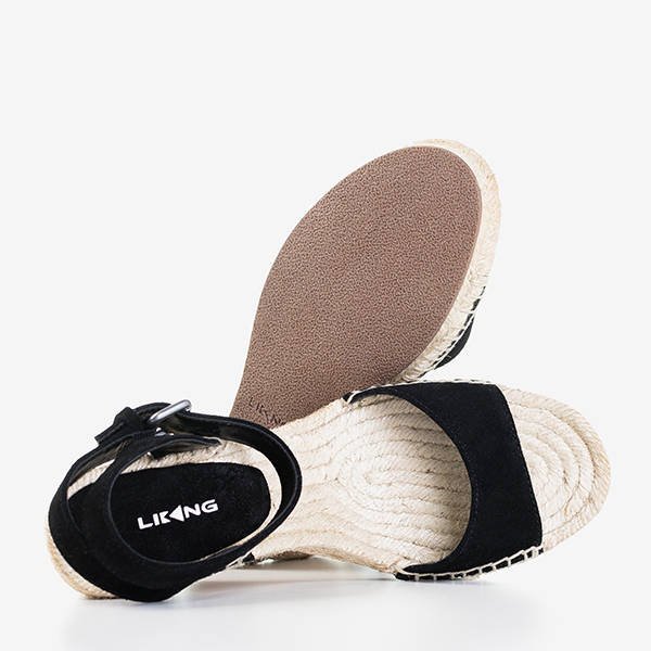 OUTLET Čierne dámske klinové sandále značky Rolda - Footwear