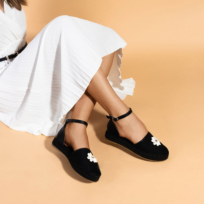 OUTLET Čierne dámske sandále a'la espadrilky na platforme Maybel - Obuv