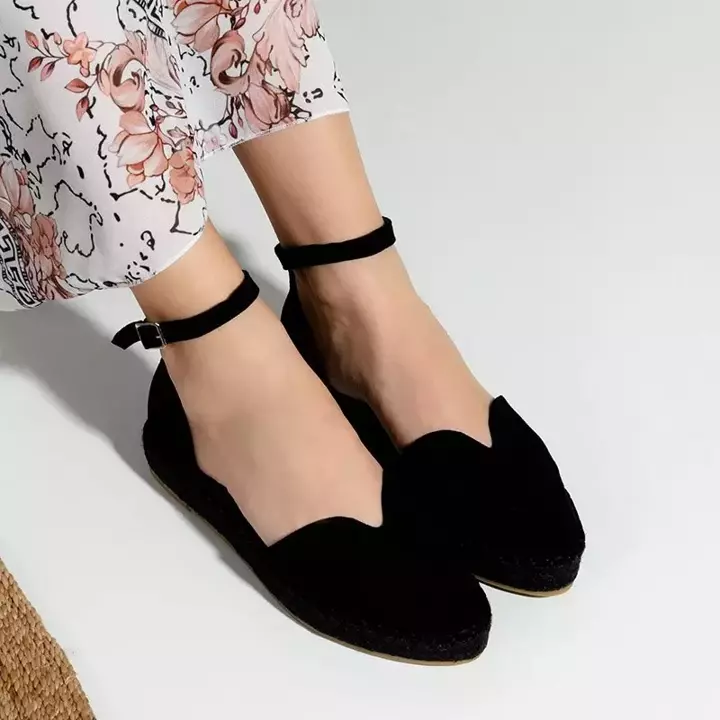 OUTLET Čierne dámske sandále a'la espadrilles na platforme Monata - Obuv