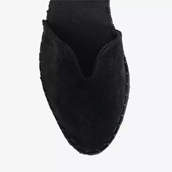 OUTLET Čierne dámske sandále a'la espadrilles na platforme Monata - Obuv