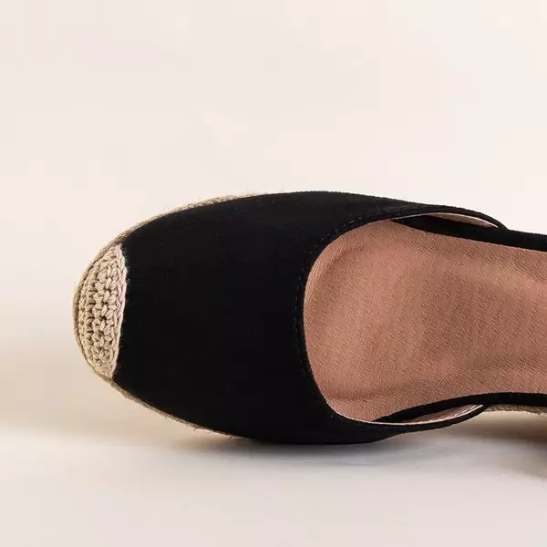 OUTLET Čierne dámske sandále na kline Eupatoria - Sandále