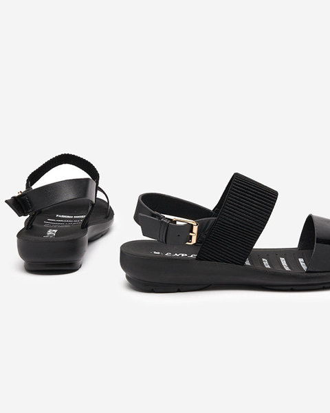 OUTLET Čierne dámske sandále z eko kože Loqui- Footwear