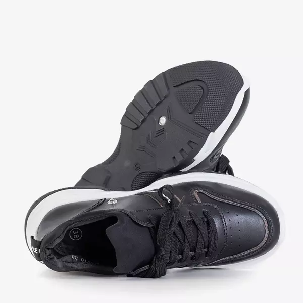 OUTLET Čierne dámske športové topánky na masívnej podrážke Frewana - Obuv