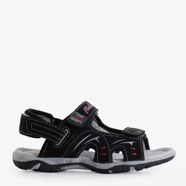 OUTLET Čierne detské sandále so suchým zipsom Roser - Obuv