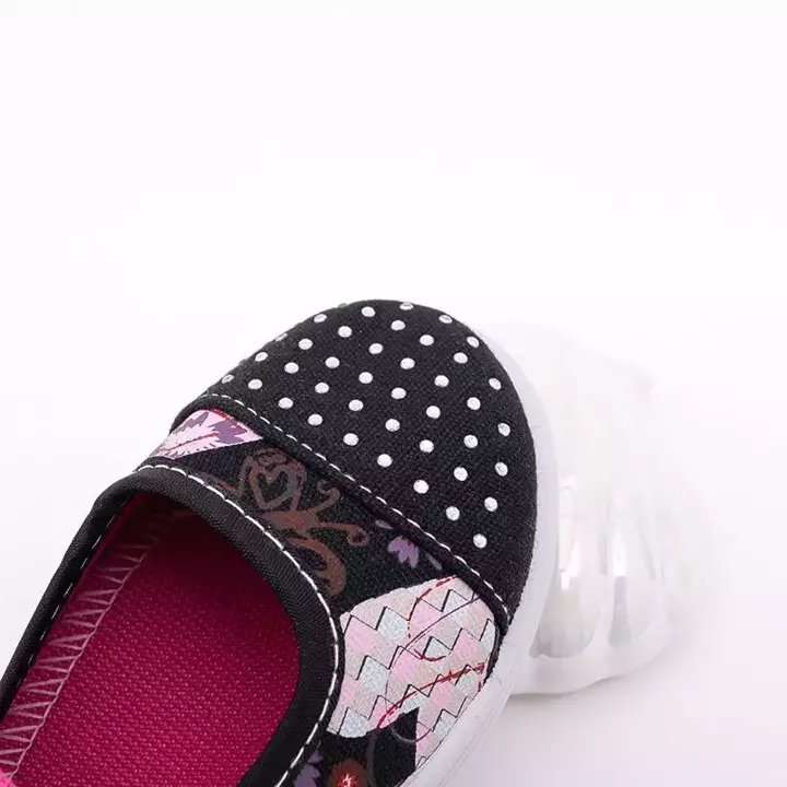 OUTLET Čierne detské tenisky so vzormi Olza- Shoes