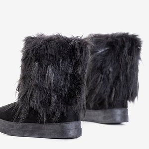 OUTLET Dámske čierne snehové topánky s dekoráciami Astride - Obuv