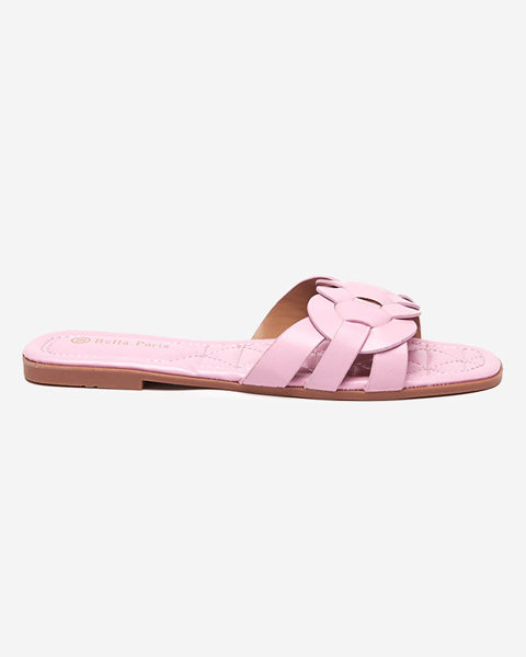OUTLET Dámske papuče s ozdobným opaskom v pastelovo fialovej farbe Bevedis - Obuv