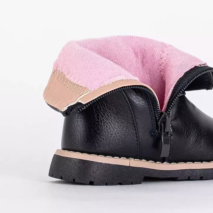 OUTLET Detské tmavomodré čižmy s eko kožou Kisso- Footwear