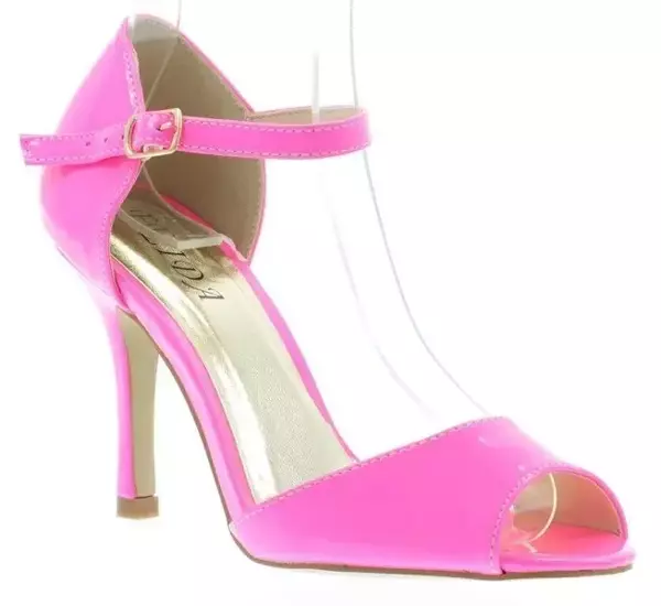 OUTLET Lakované sandále vo farbe neónovo ružovej Guisera - Topánky