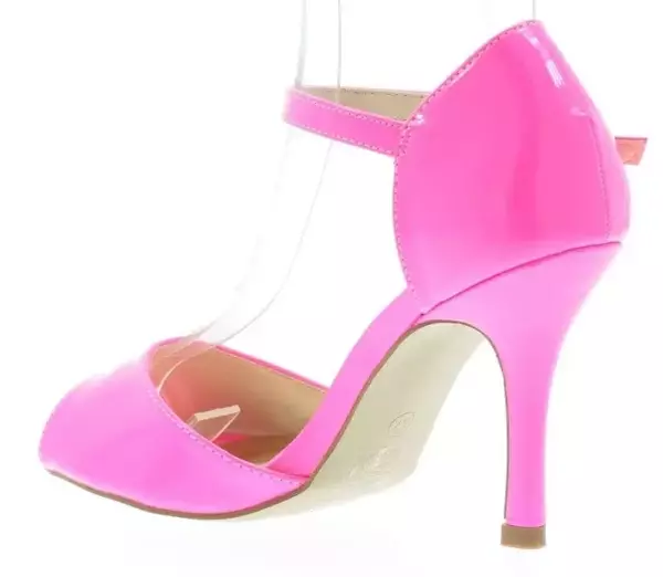OUTLET Lakované sandále vo farbe neónovo ružovej Guisera - Topánky