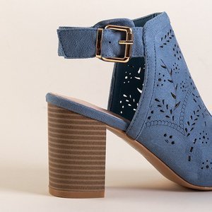 OUTLET Modré dámske prelamované sandále na poste Jasmines - Obuv