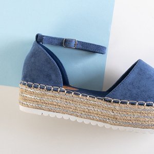 OUTLET Modré dámske sandále a'la espadrilky na platforme Indira - Obuv