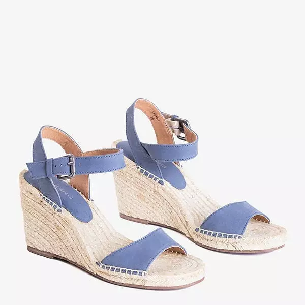 OUTLET Modré dámske sandále na kline Bieruma - Topánky