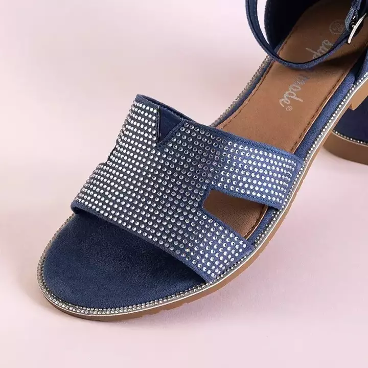 OUTLET Modré dámske sandále na kubickom zirkóne Motilya - Obuv