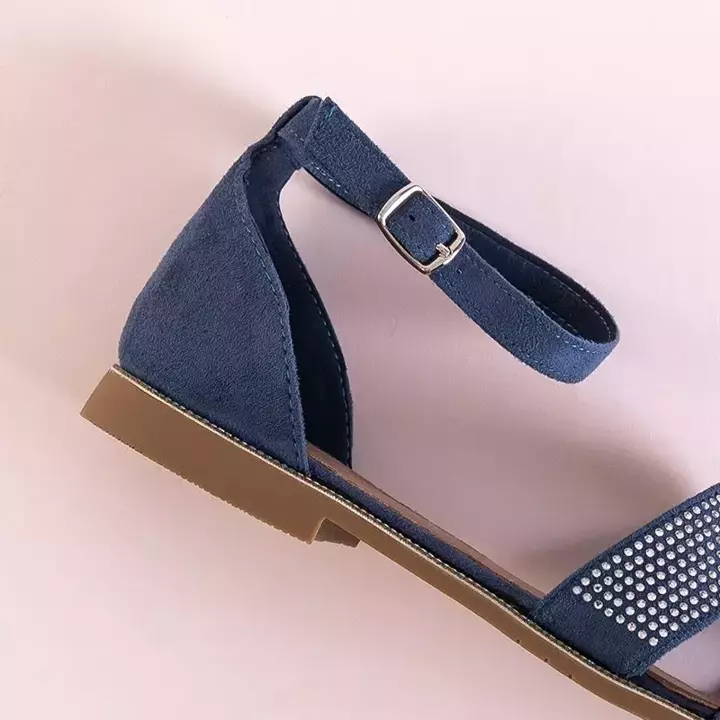 OUTLET Modré dámske sandále na kubickom zirkóne Motilya - Obuv