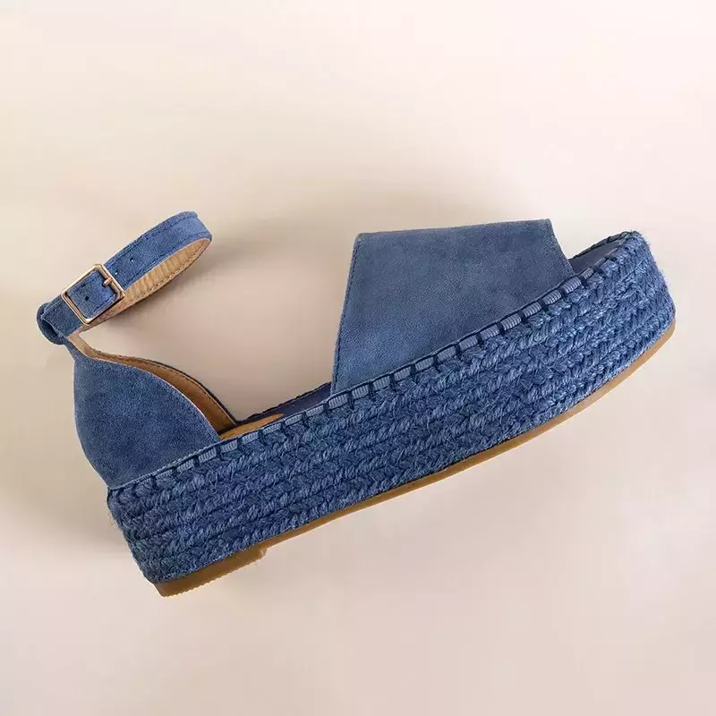 OUTLET Modré dámske sandále na platforme Ponera - Obuv