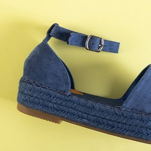 OUTLET Modré dámske sandále na platforme Sitra - Obuv
