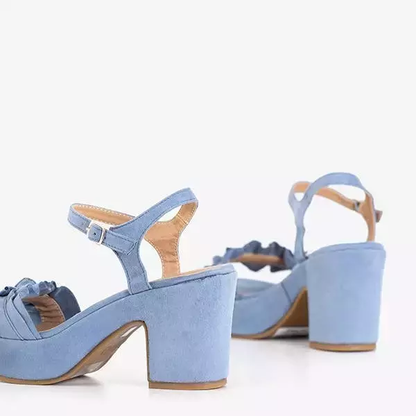 OUTLET Modré dámske sandále na stĺpiku Venis - Obuv
