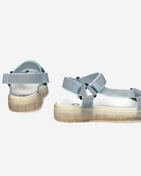 OUTLET Modré dámske sandále na suchý zips Cinore - Obuv