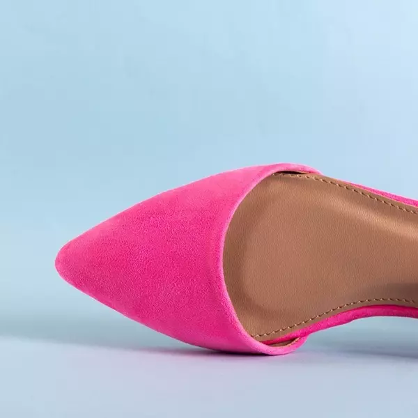 OUTLET Neónové ružové dámske balerínky s plochým podpätkom Dilerma - Topánky