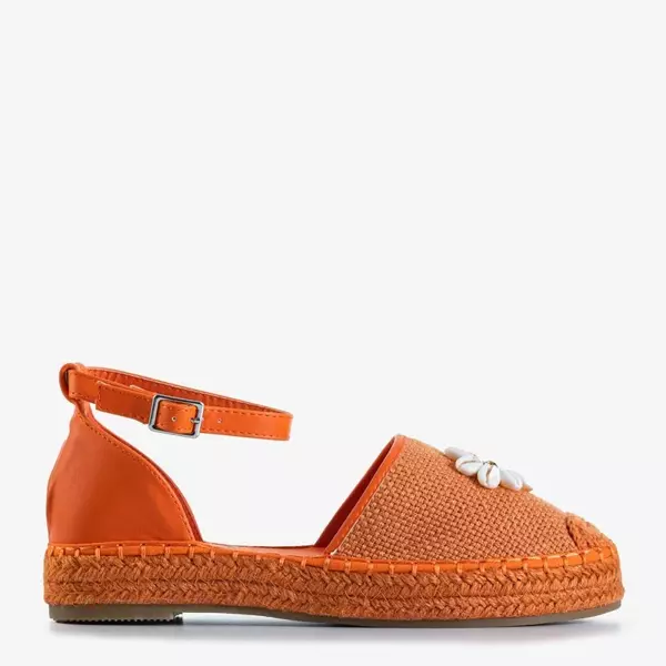 OUTLET Oranžové dámske sandále a'la espadrilles na platforme Maybel - Topánky