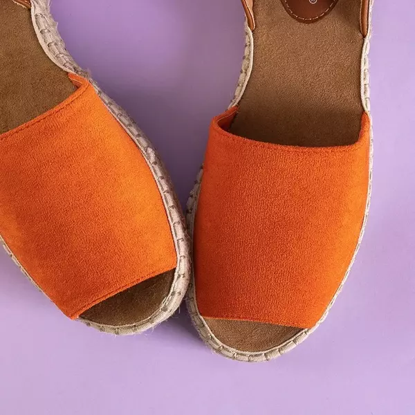 OUTLET Oranžové viazané dámske sandále od firmy Alvina - Obuv