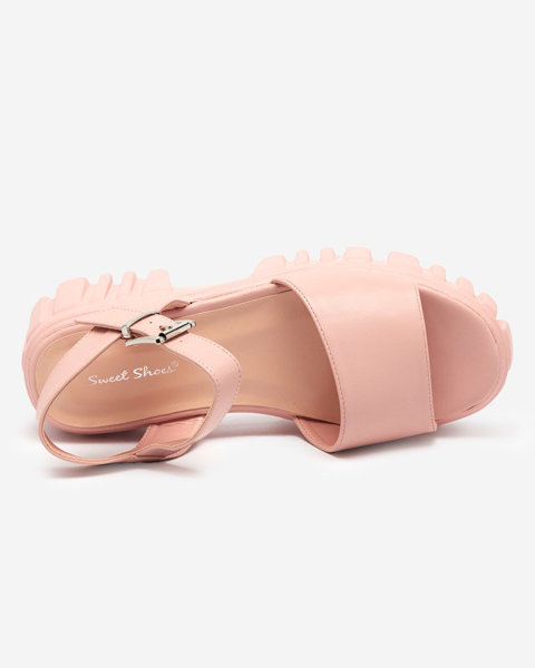 OUTLET Ružové dámske sandále na hrubšej podrážke Nerile - Topánky