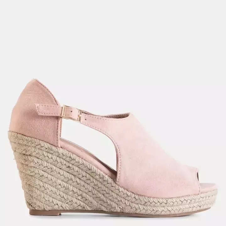 OUTLET Ružové dámske sandále na kline Lusia - Topánky