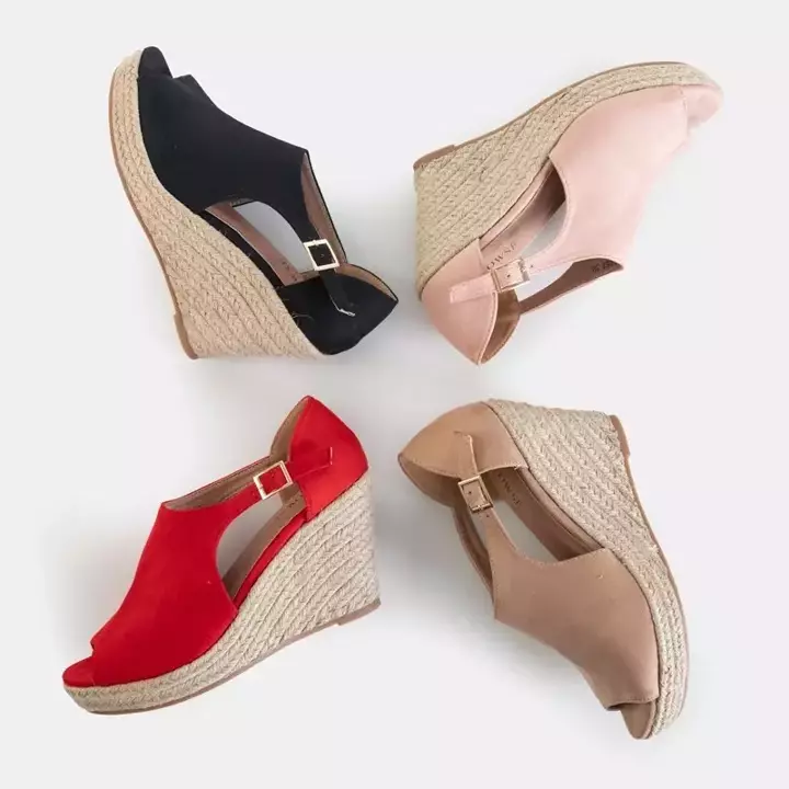 OUTLET Ružové dámske sandále na kline Lusia - Topánky