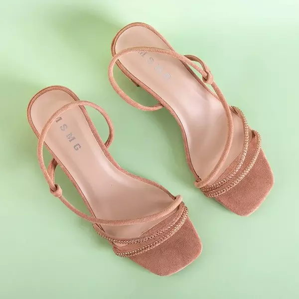 OUTLET Ružové dámske sandále na nízkom stĺpiku Melori - Footwear