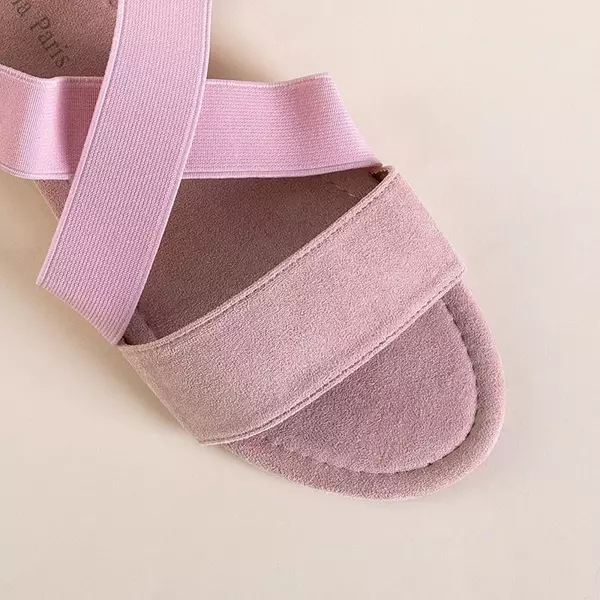 OUTLET Ružové dámske sandále z ekologického semišu Wiledan - Topánky