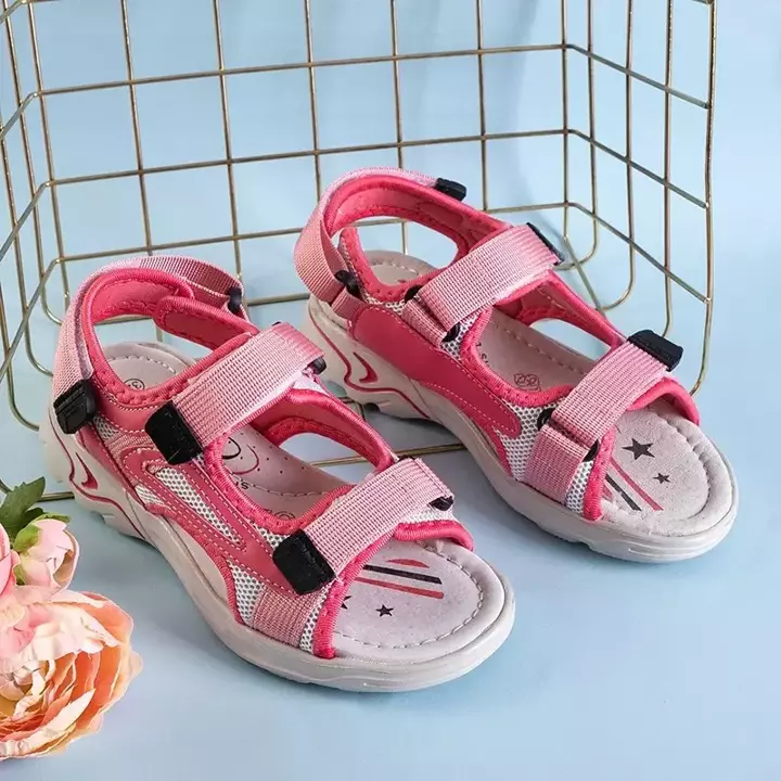 OUTLET Ružové detské sandále so suchým zipsom Bloccia - Obuv