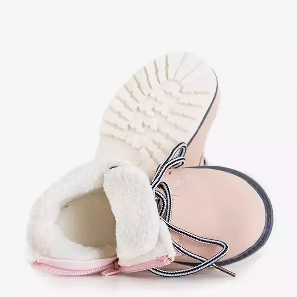 OUTLET Ružové dievčenské zateplené čižmy Tiptop - Topánky