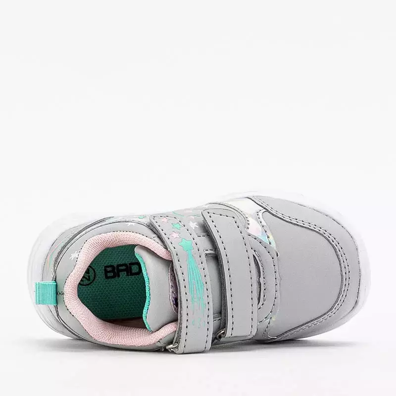 OUTLET Šedo - ružové dievčenské športové topánky s jednorožcom Mesiko - Obuv