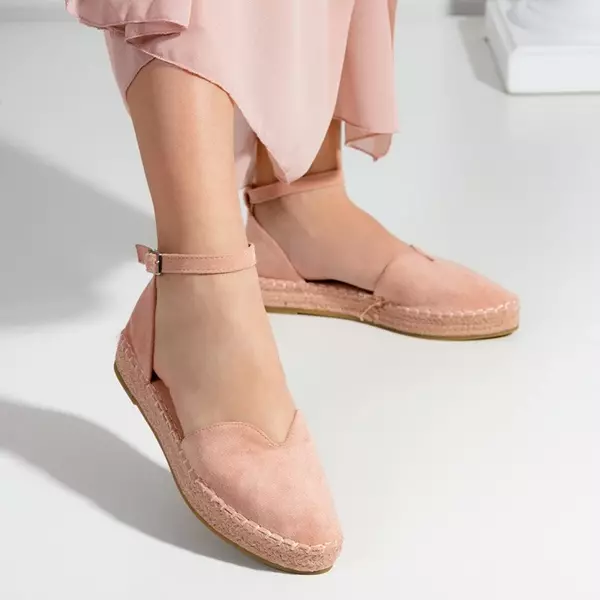 OUTLET Svetlo ružové dámske sandále a'la espadrilles na platforme Monata - Topánky