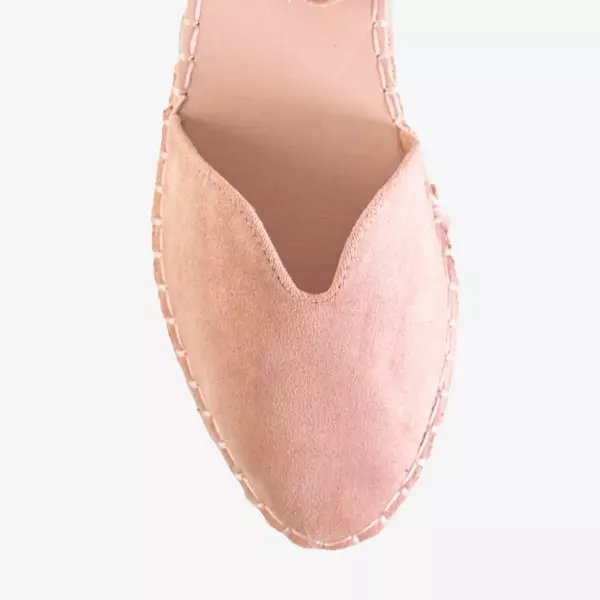 OUTLET Svetlo ružové dámske sandále a'la espadrilles na platforme Monata - Topánky