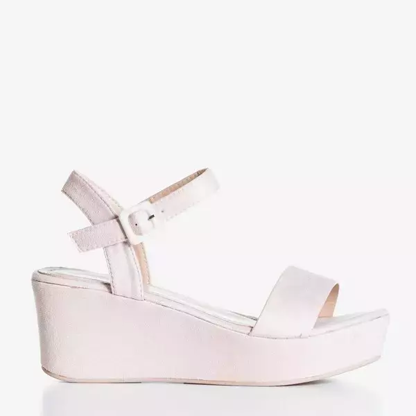 OUTLET Svetlo ružové sandále na kline od Lysnes - Shoes