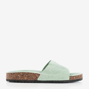 OUTLET Svetlo zelené dámske papuče značky Ratia - topánky